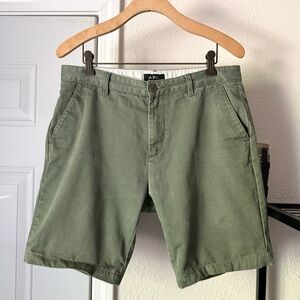A.P.C. Sage olive green cotton men’s shorts